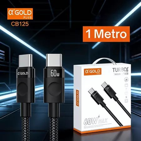 Cabo Turbo Usb-c Para Tipo C 60w 1m Cb125 A'gold